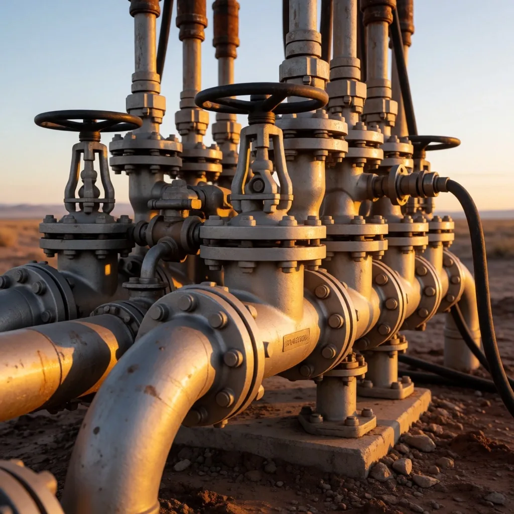 Hydraulic fracturing wellhead infrastructure at Vaca Muerta
